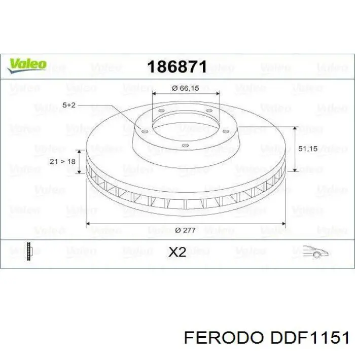 Передний тормозной диск Ferodo DDF1151