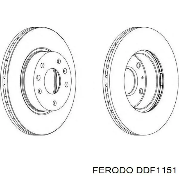 Freno de disco delantero DDF1151 Ferodo
