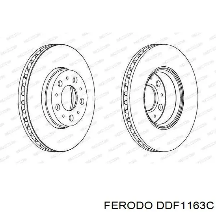 Передние тормозные диски DDF1163C Ferodo