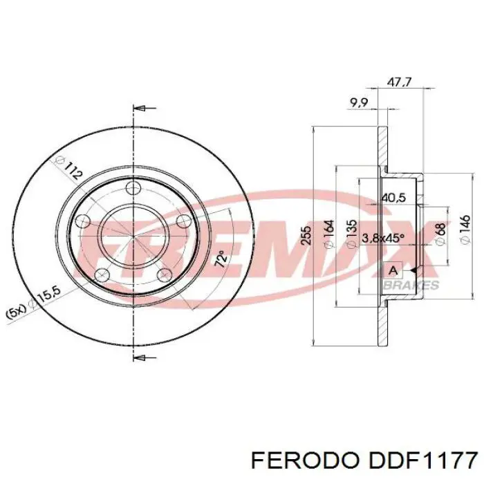 Задний тормозной диск Ferodo DDF1177 цена, от 26.14 USD