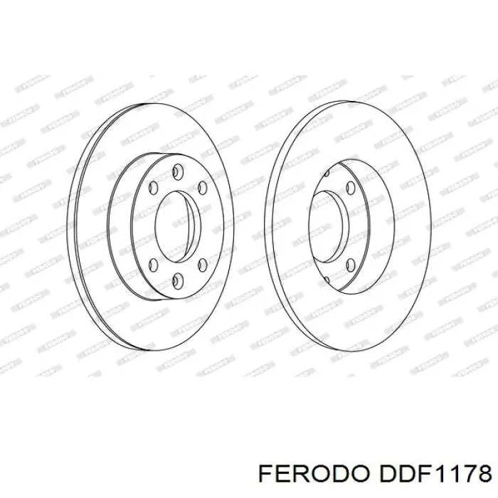Disco de freno trasero DDF1178 Ferodo
