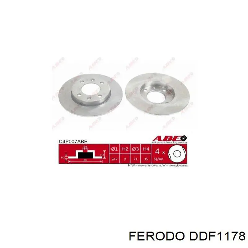 Купить DDF1178 Ferodo Диск тормозной задний