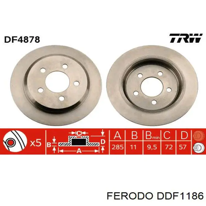 Тормозные диски DDF1186 Ferodo