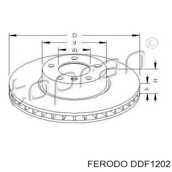 DDF1202 Ferodo Диск тормозной передний
