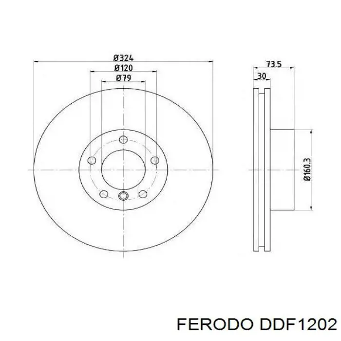 Тормоз дисковый передний Ferodo DDF1202 цена, от 65.45 USD