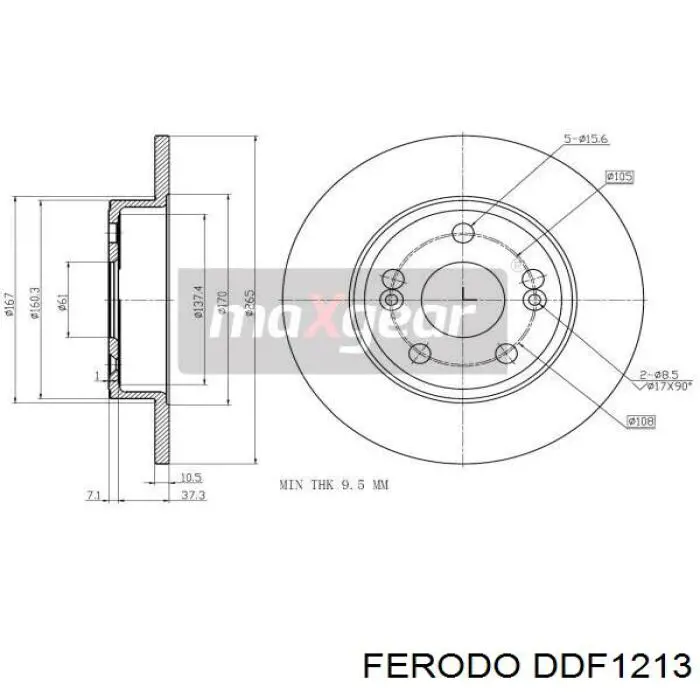 DDF1213 Ferodo диск тормозной задний
