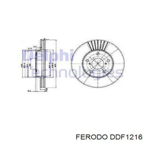 Тормоз дисковый передний Ferodo DDF1216 цена, от 38.09 USD
