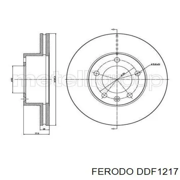 Freno de disco delantero DDF1217 Ferodo