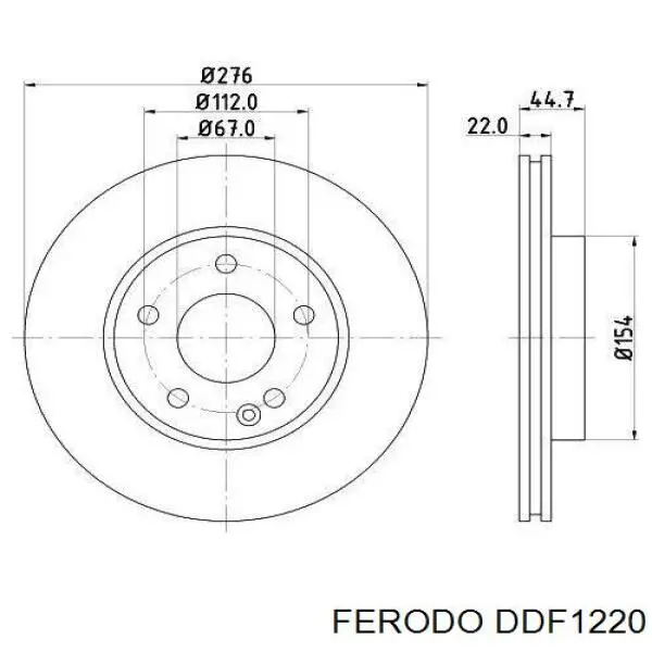 Передний тормозной диск Ferodo DDF1220