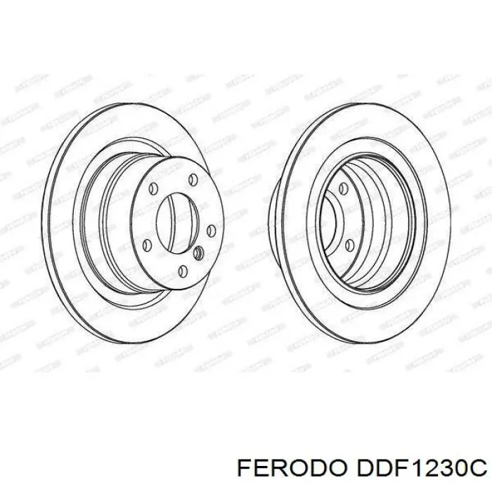 Disco de freno trasero DDF1230C Ferodo