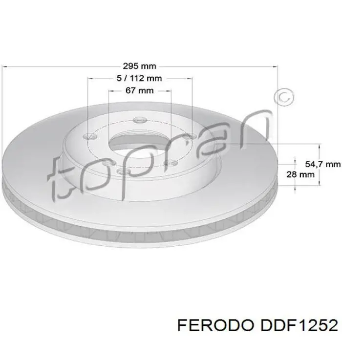 DDF1252 Ferodo Диск тормозной передний
