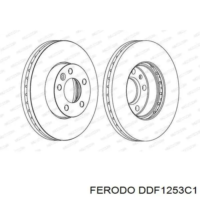 Передние тормозные диски DDF1253C1 Ferodo