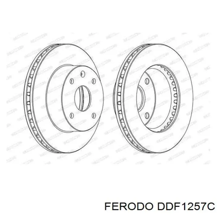 DDF1257C Ferodo disco do freio dianteiro