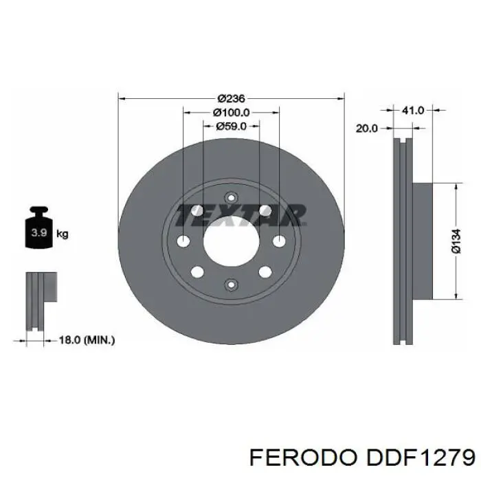 Передний тормозной диск Ferodo DDF1279