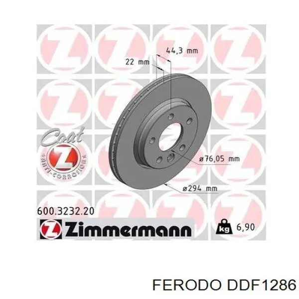 Купить DDF1286 Ferodo Диск тормозной задний