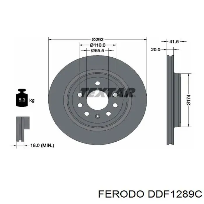 Купить DDF1289C Ferodo Диск тормозной задний