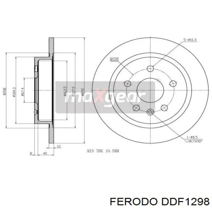 Тормоз дисковый передний Ferodo DDF1298 цена, от 38.23 USD