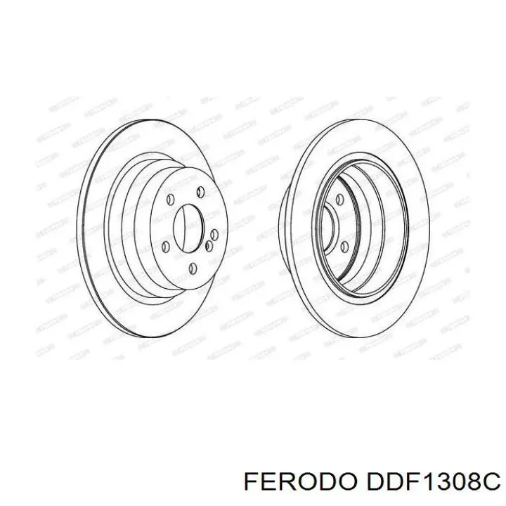Disco de freno trasero DDF1308C Ferodo
