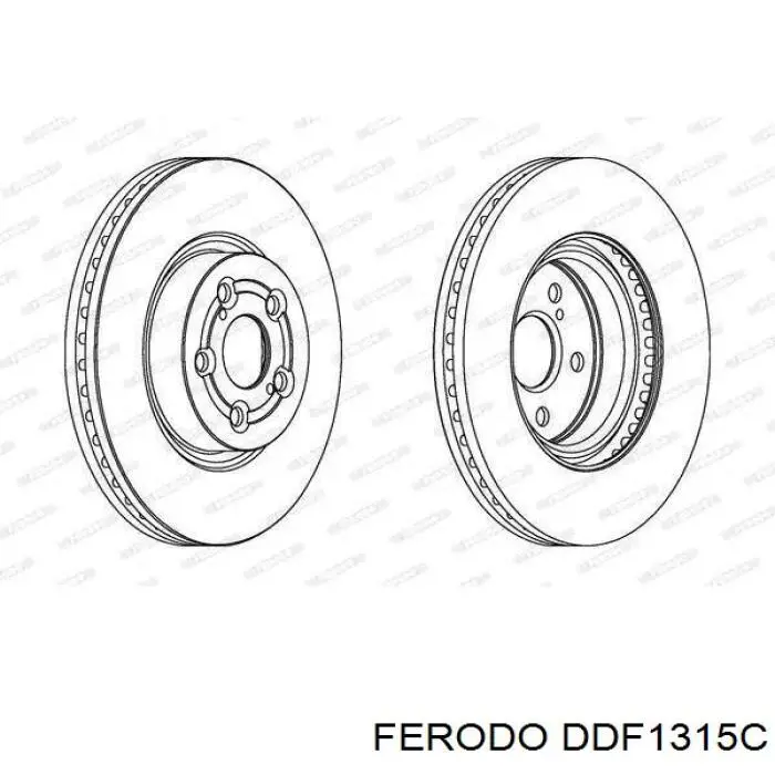 Передние тормозные диски DDF1315C Ferodo