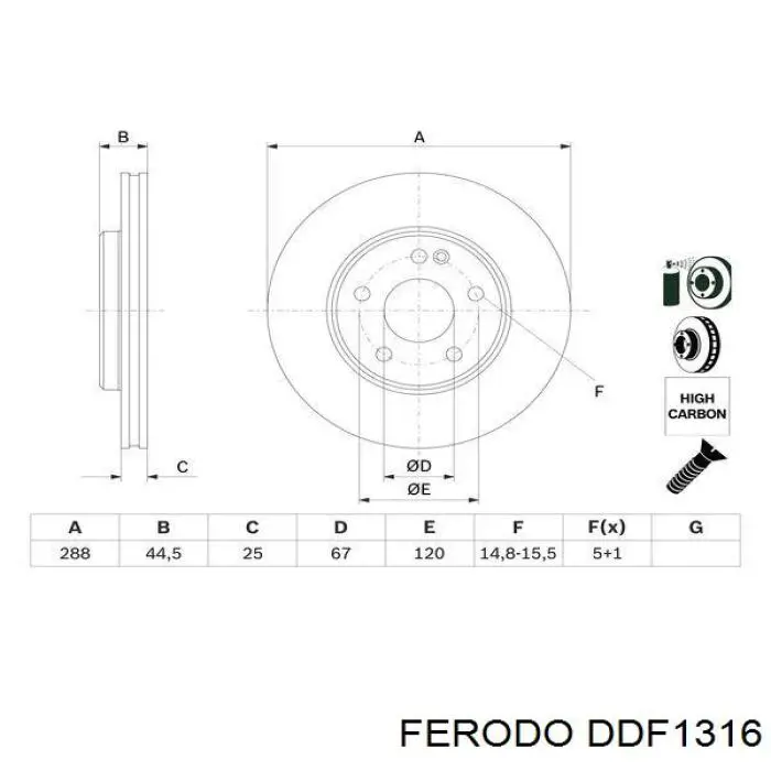 Купить DDF1316 Ferodo Ротор тормозной
