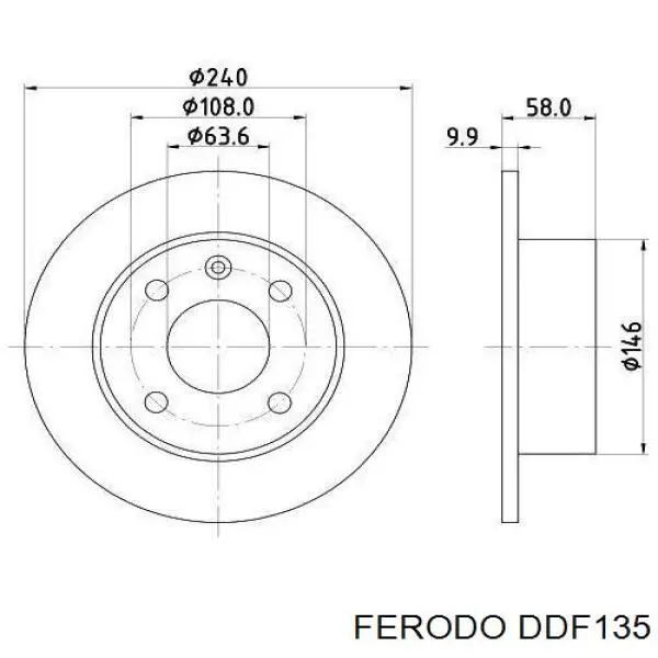 Купить DDF135 Ferodo Ротор тормозной