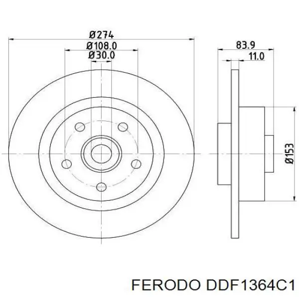 Тормозные диски DDF1364C1 Ferodo