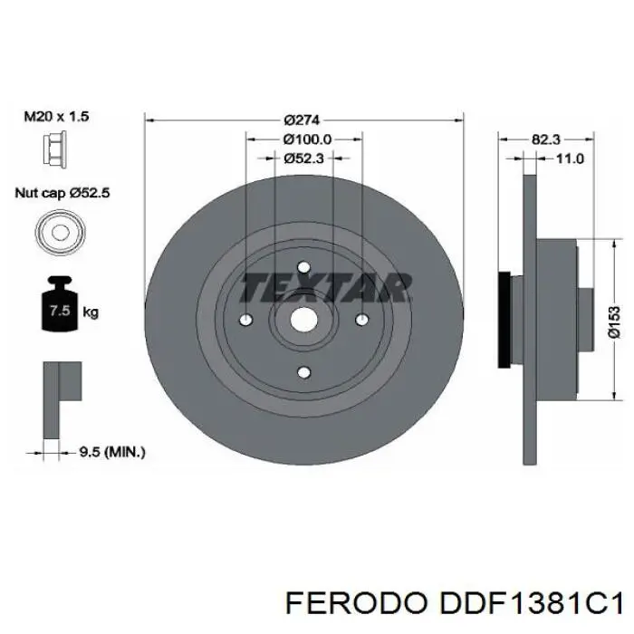 Купить DDF1381C1 Ferodo Диск тормозной задний