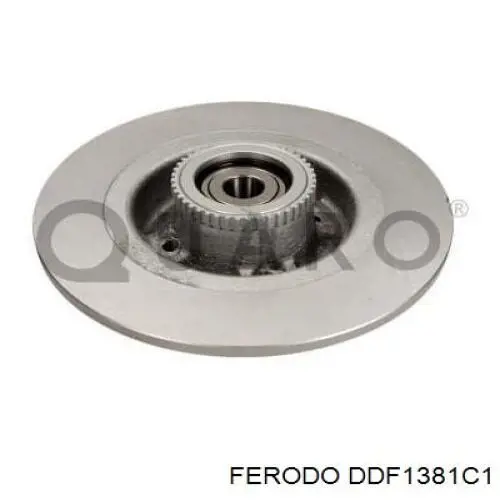 Disco de freno trasero DDF1381C1 Ferodo