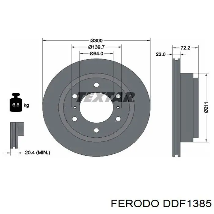 DDF1385 Ferodo Дисковый тормоз
