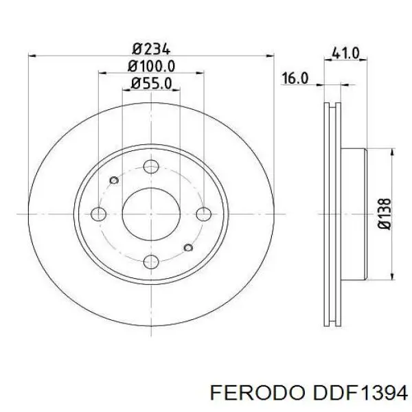 DDF1394 Ferodo Диск тормозной передний