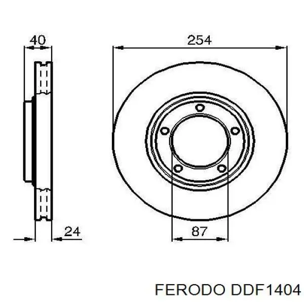 Freno de disco delantero DDF1404 Ferodo