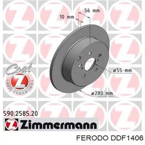 Задний тормозной диск Ferodo DDF1406 цена, от 42.66 USD