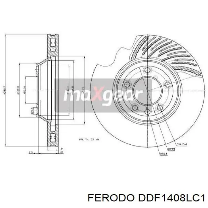 Купить DDF1408LC1 Ferodo Ротор тормозной