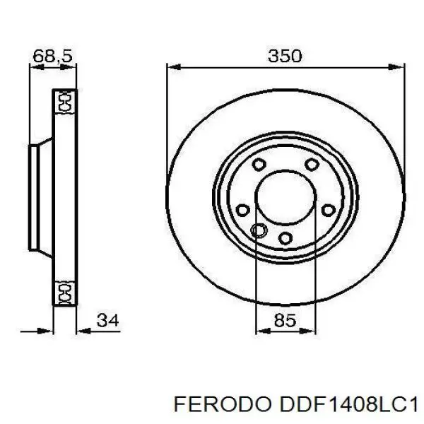 Передний тормозной диск Ferodo DDF1408LC1