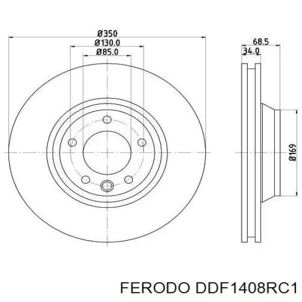 Тормоз дисковый передний Ferodo DDF1408RC1 цена, от 97.24 USD