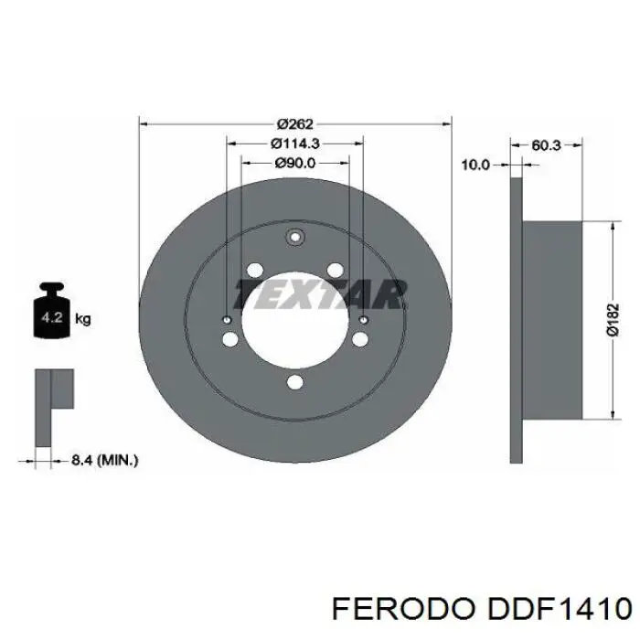 Задний тормозной диск Ferodo DDF1410 цена, от 31.67 USD