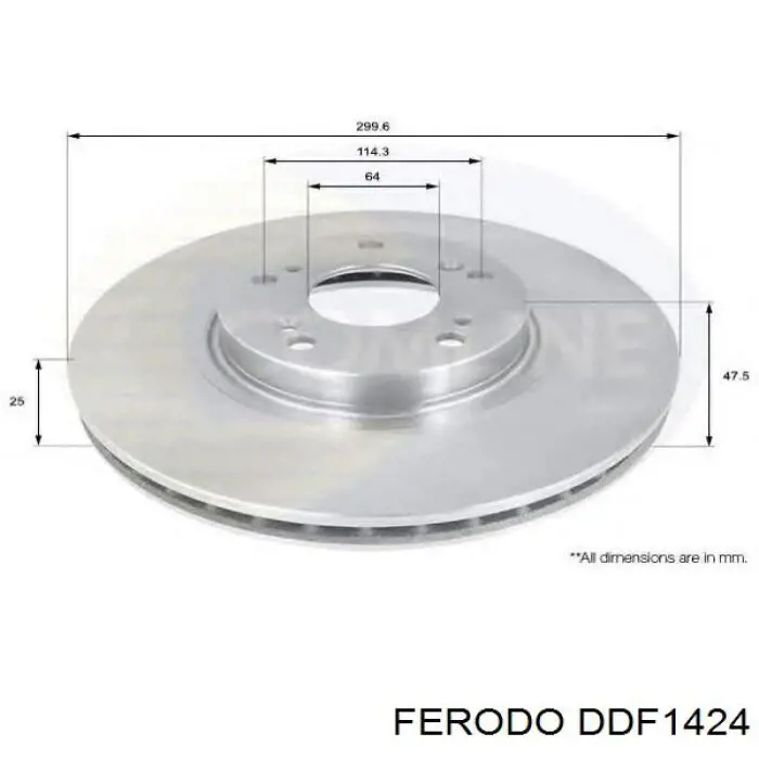 DDF1424 Ferodo Диск тормозной передний