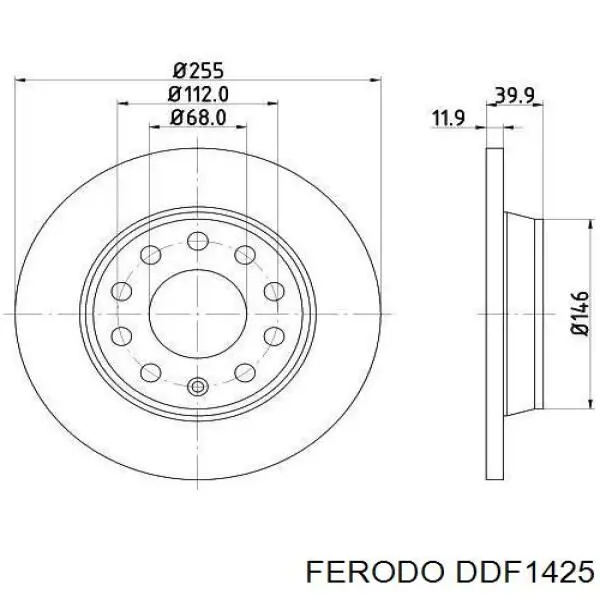 Купить DDF1425 Ferodo Диск тормозной задний