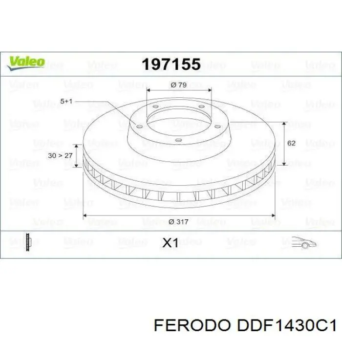 Передние тормозные диски DDF1430C1 Ferodo