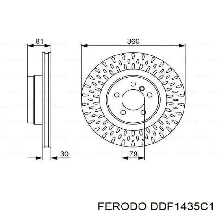 DDF1435C1 Ferodo Диск тормозной передний