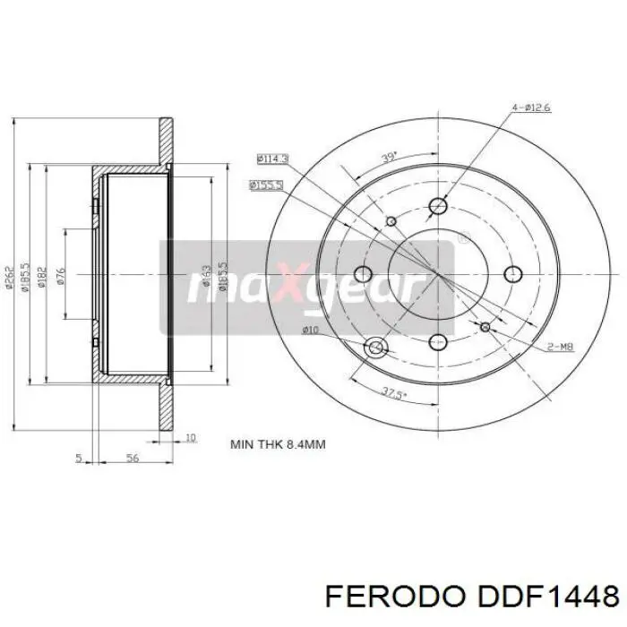 Задний тормозной диск Ferodo DDF1448 цена, от 30.17 USD