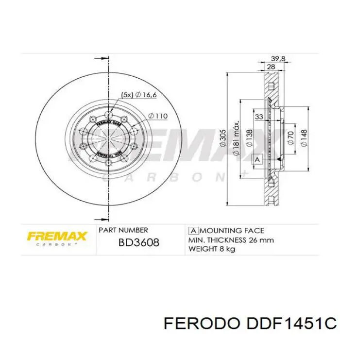 DDF1451C Ferodo