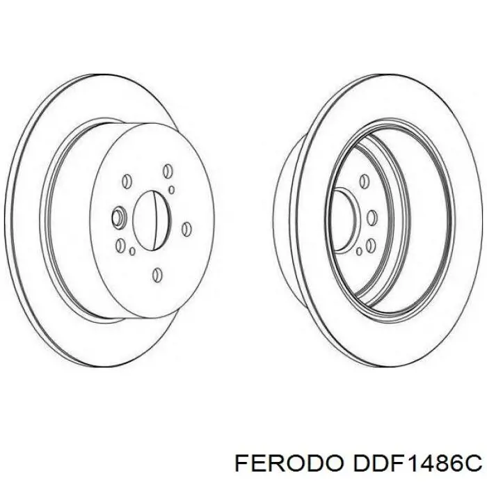 Disco de freno trasero DDF1486C Ferodo