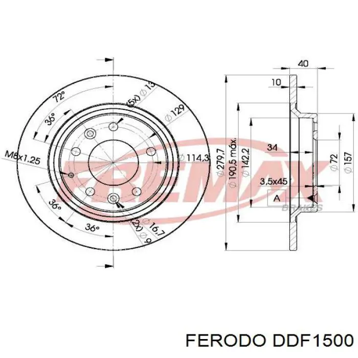 Купить DDF1500 Ferodo Диск тормозной задний