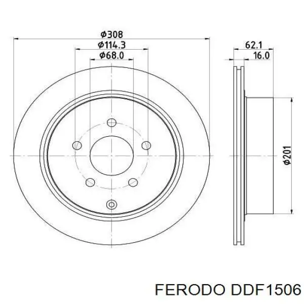 Купить DDF1506 Ferodo Диск тормозной задний