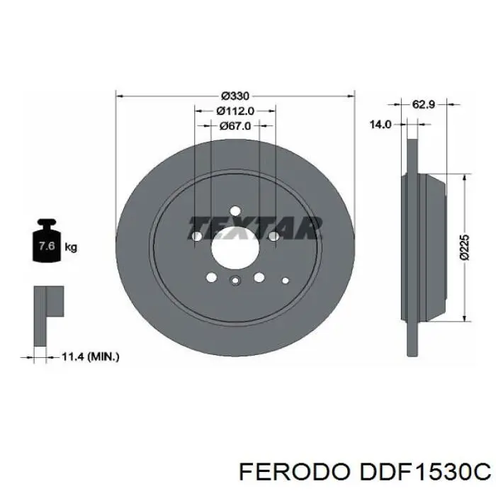 Задний тормозной диск Ferodo DDF1530C цена, от 101.90 USD