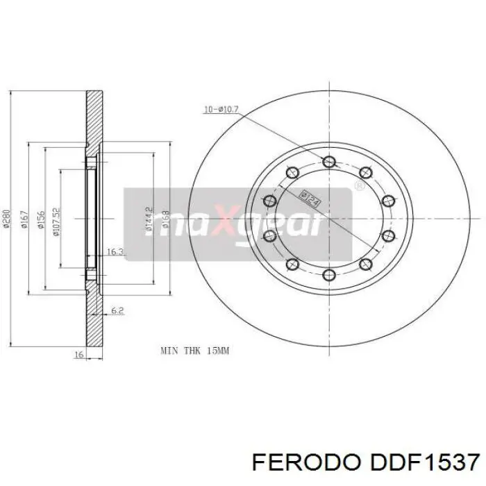 DDF1537 Ferodo диск тормозной задний