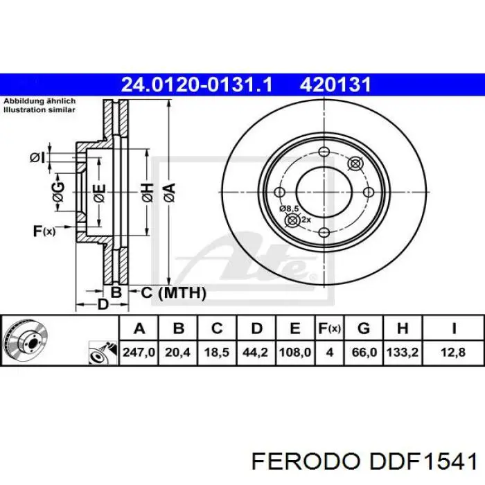 Задний тормозной диск Ferodo DDF1541 цена, от 43.72 USD