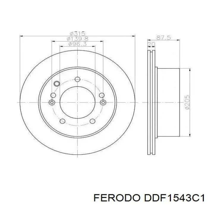 DDF1543C1 Ferodo Дисковый тормоз