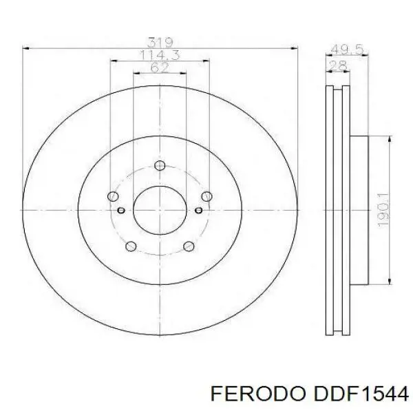Купить DDF1544 Ferodo Ротор тормозной